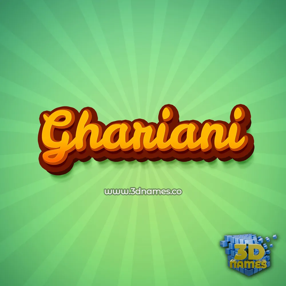 ghariani in Green Rays style - 3D name wallpaper