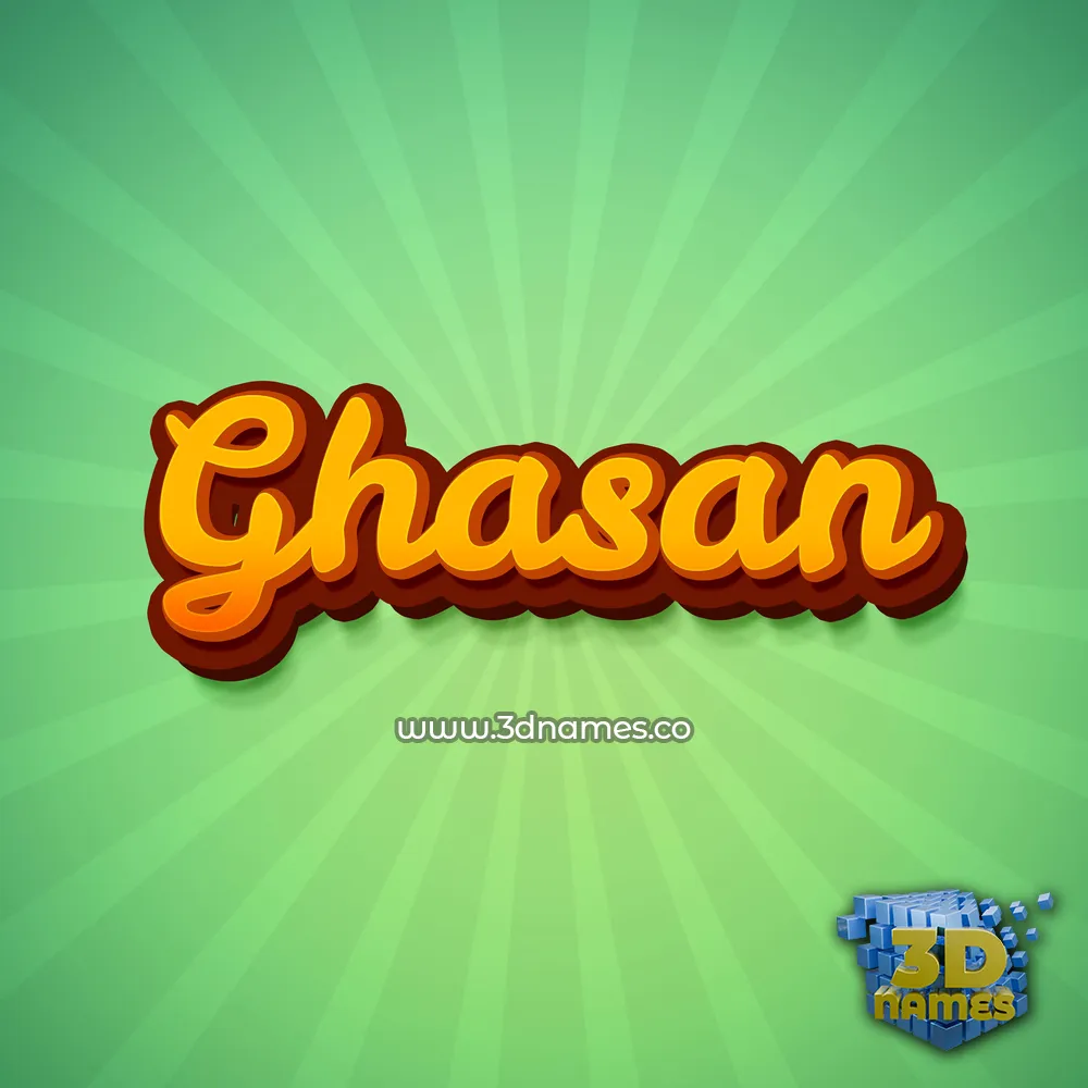 ghasan in Green Rays style - 3D name wallpaper