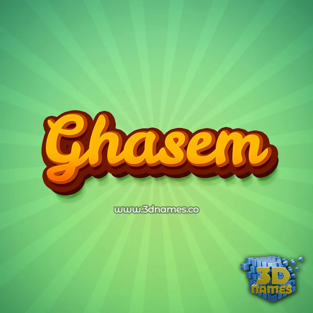 ghasem in Green Rays style - 3D name wallpaper