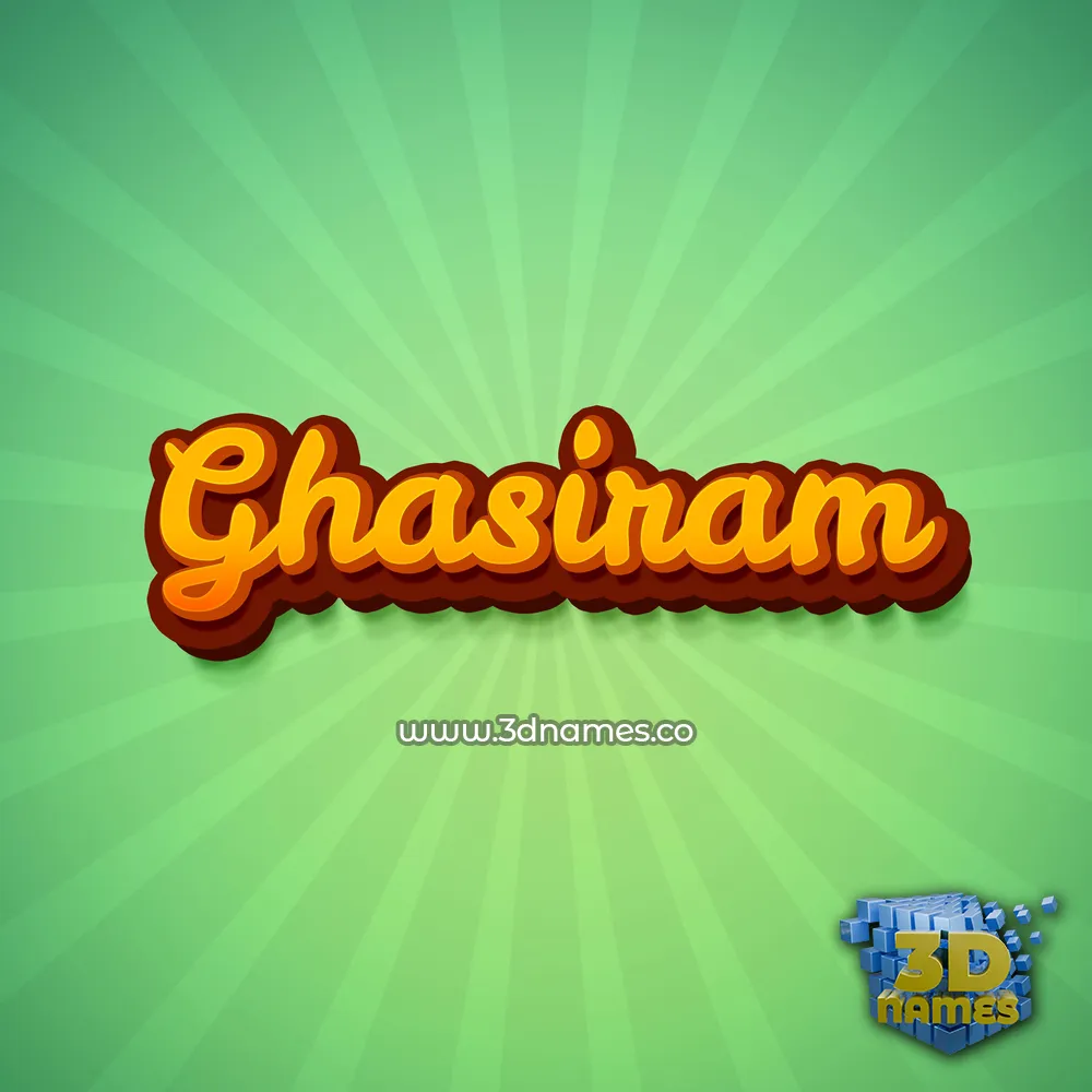ghasiram in Green Rays style - 3D name wallpaper