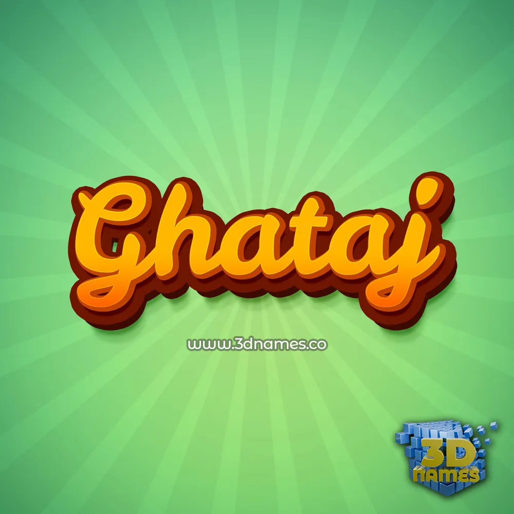 ghataj in Green Rays style - 3D name wallpaper