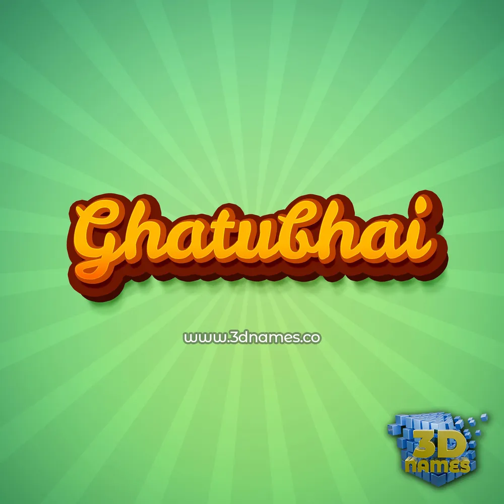 ghatubhai in Green Rays style - 3D name wallpaper