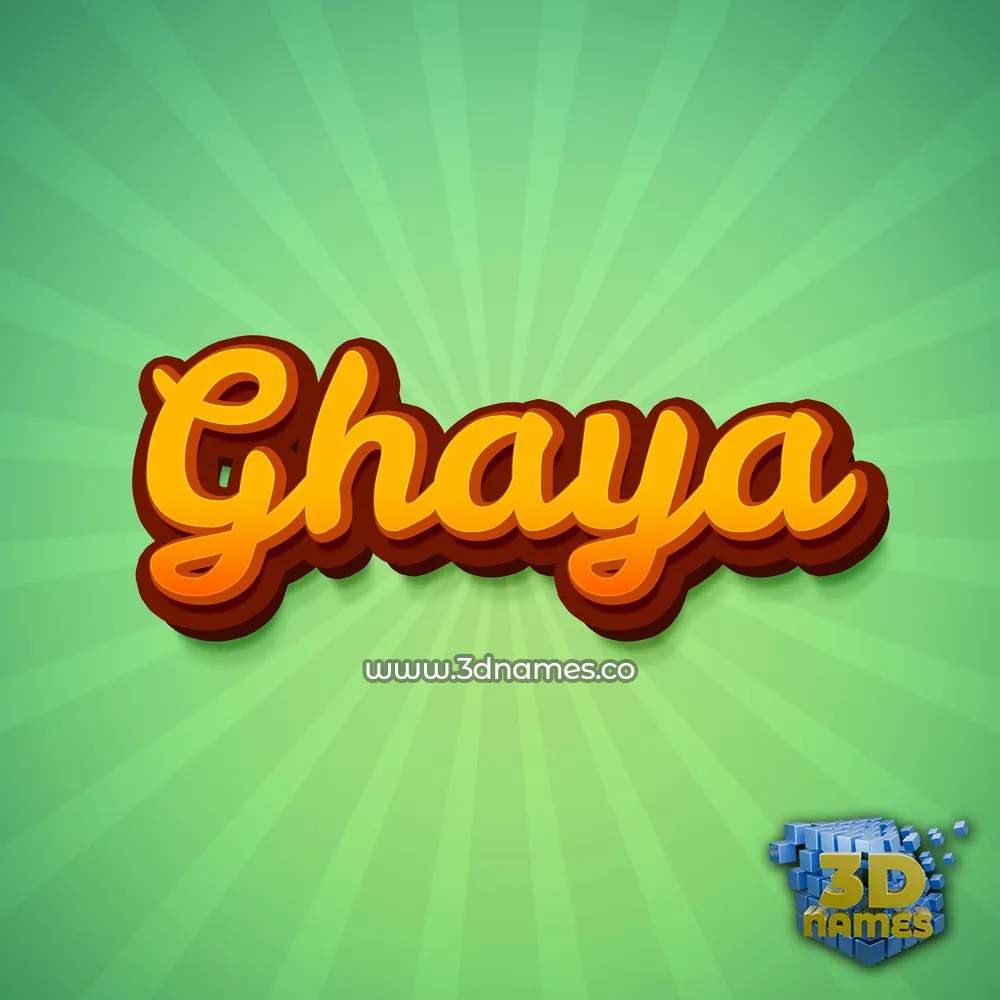 ghaya in Green Rays style - 3D name wallpaper