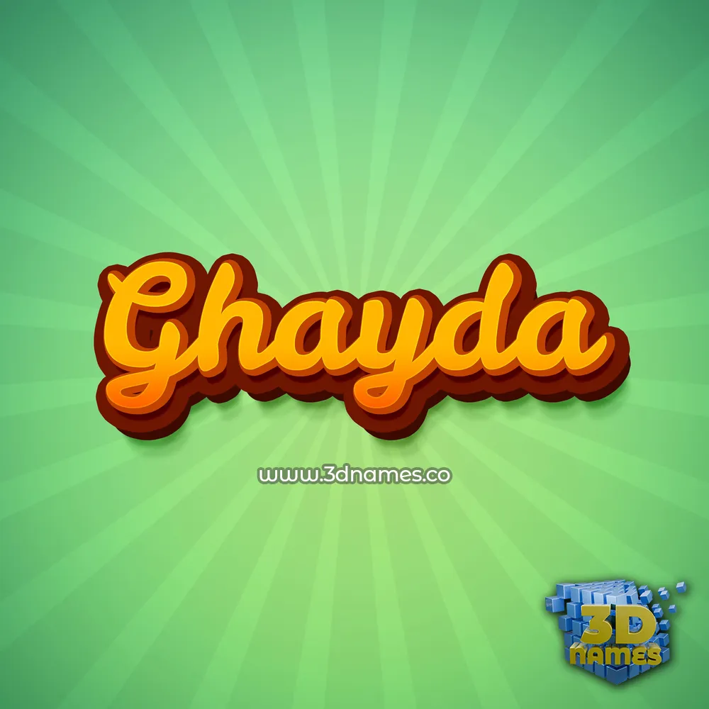 ghayda in Green Rays style - 3D name wallpaper