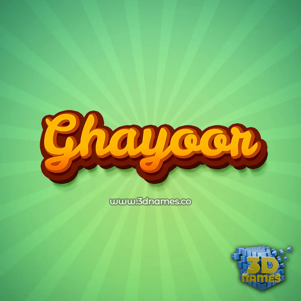 ghayoor in Green Rays style - 3D name wallpaper