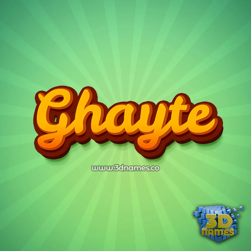 ghayte in Green Rays style - 3D name wallpaper