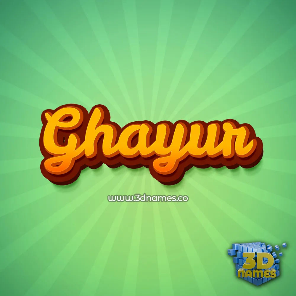 ghayur in Green Rays style - 3D name wallpaper