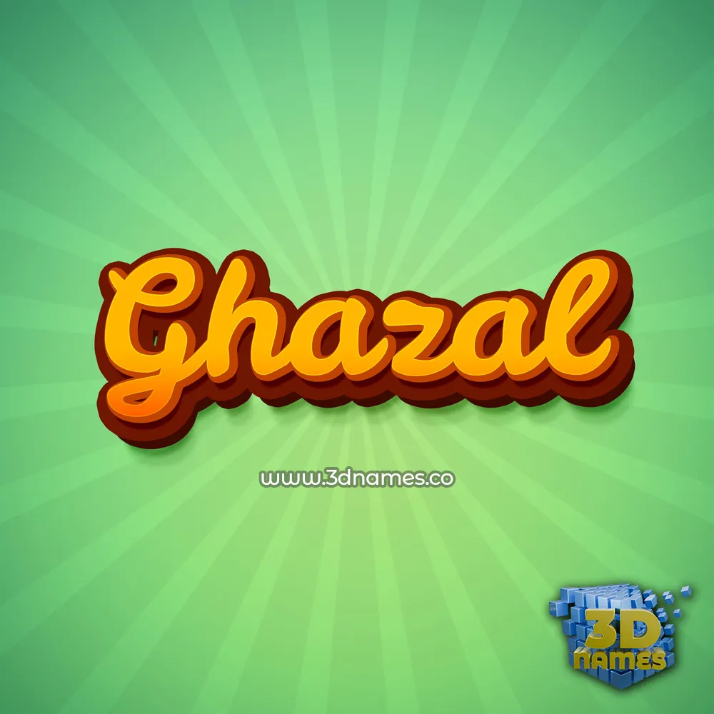 ghazal in Green Rays style - 3D name wallpaper