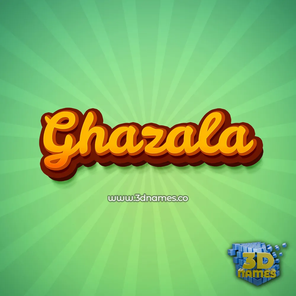 ghazala in Green Rays style - 3D name wallpaper