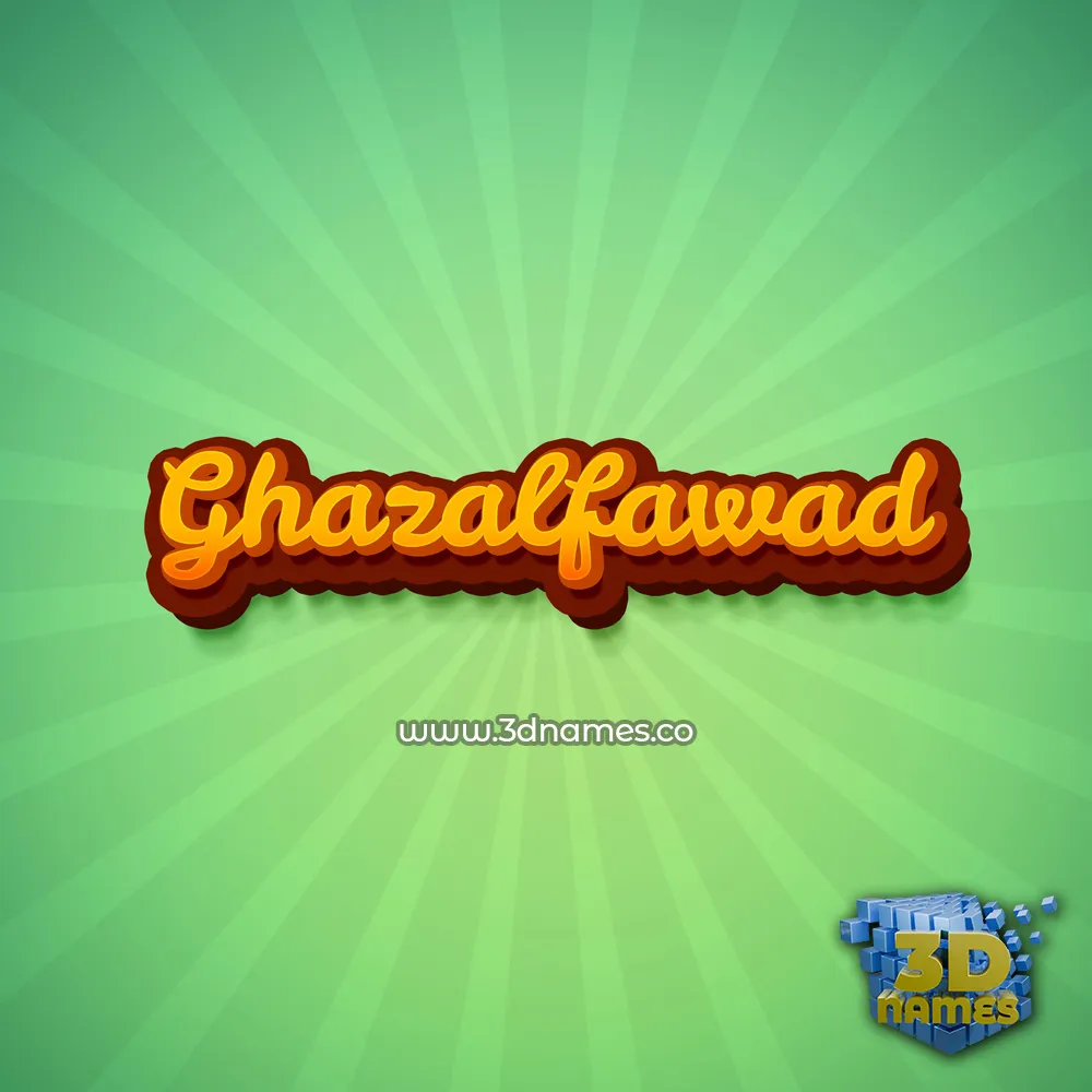 ghazalfawad in Green Rays style - 3D name wallpaper