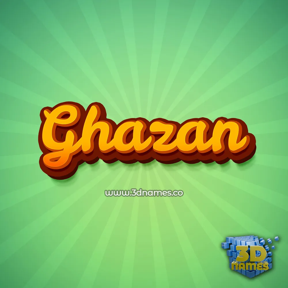 ghazan in Green Rays style - 3D name wallpaper