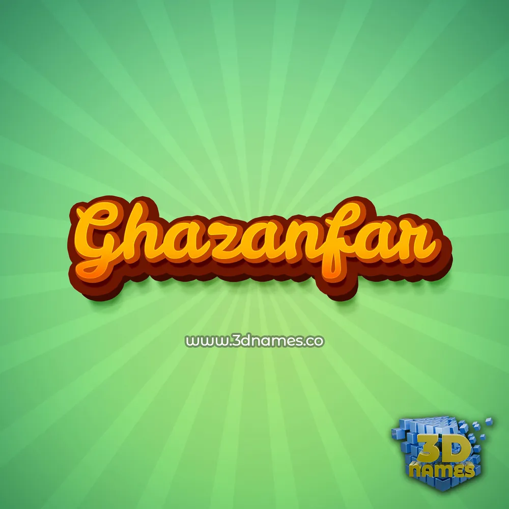 ghazanfar in Green Rays style - 3D name wallpaper