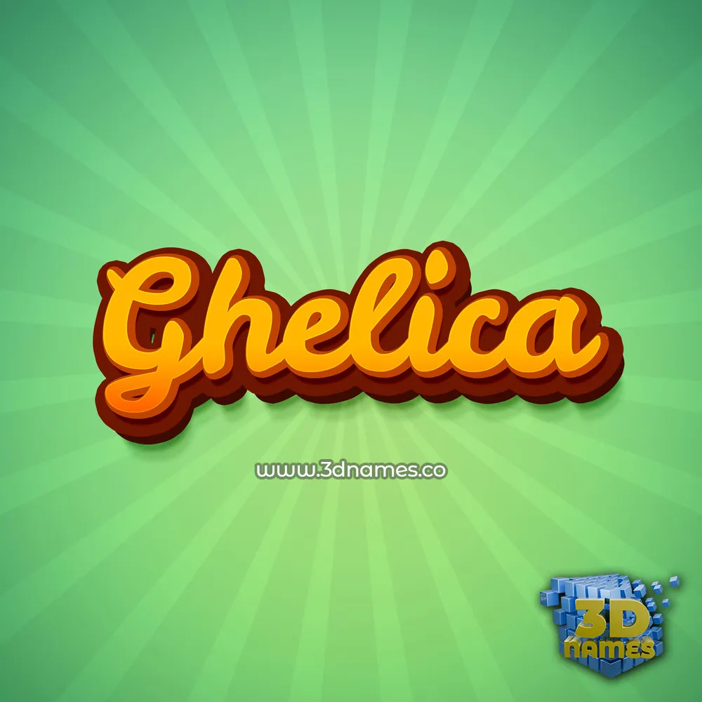 ghelica in Green Rays style - 3D name wallpaper