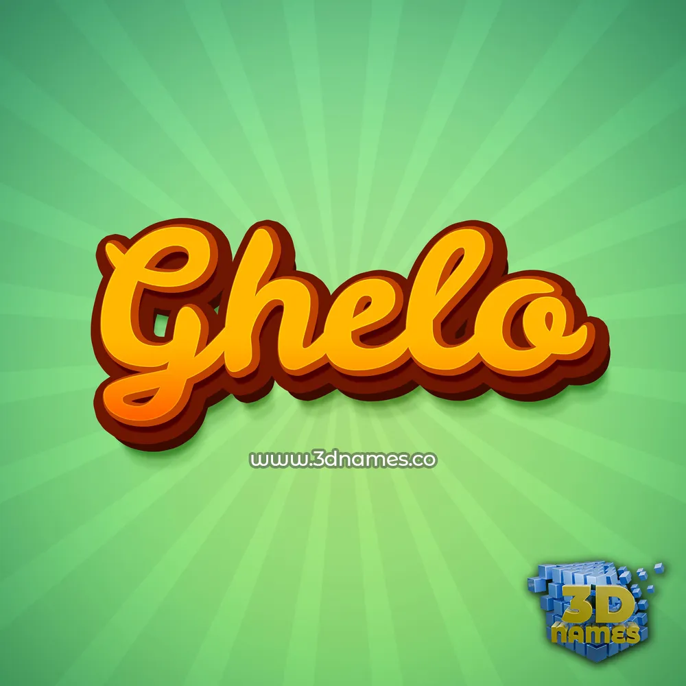 ghelo in Green Rays style - 3D name wallpaper