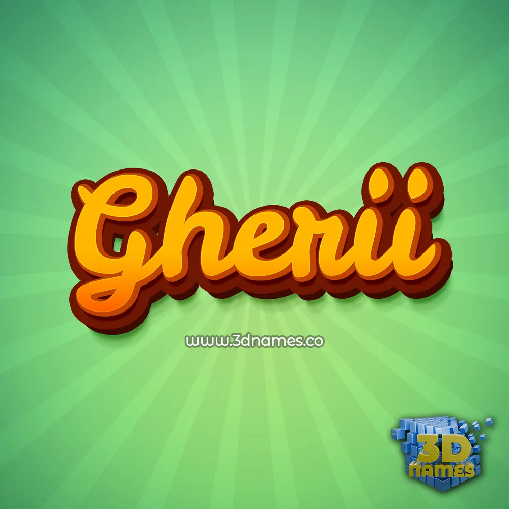 gherii in Green Rays style - 3D name wallpaper