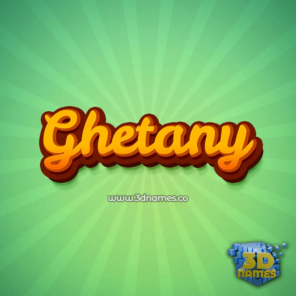 ghetany in Green Rays style - 3D name wallpaper