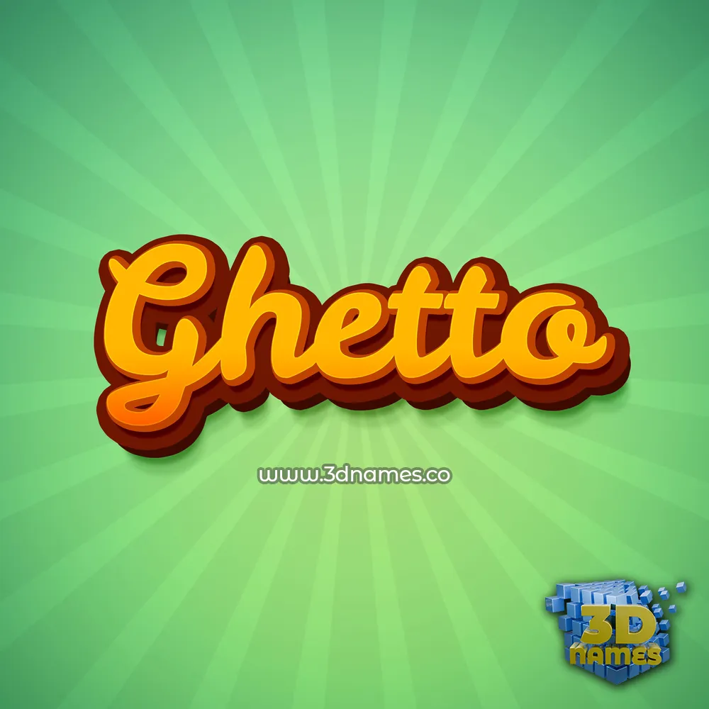 ghetto in Green Rays style - 3D name wallpaper