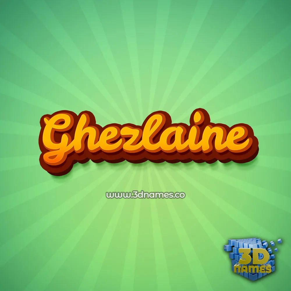 ghezlaine in Green Rays style - 3D name wallpaper
