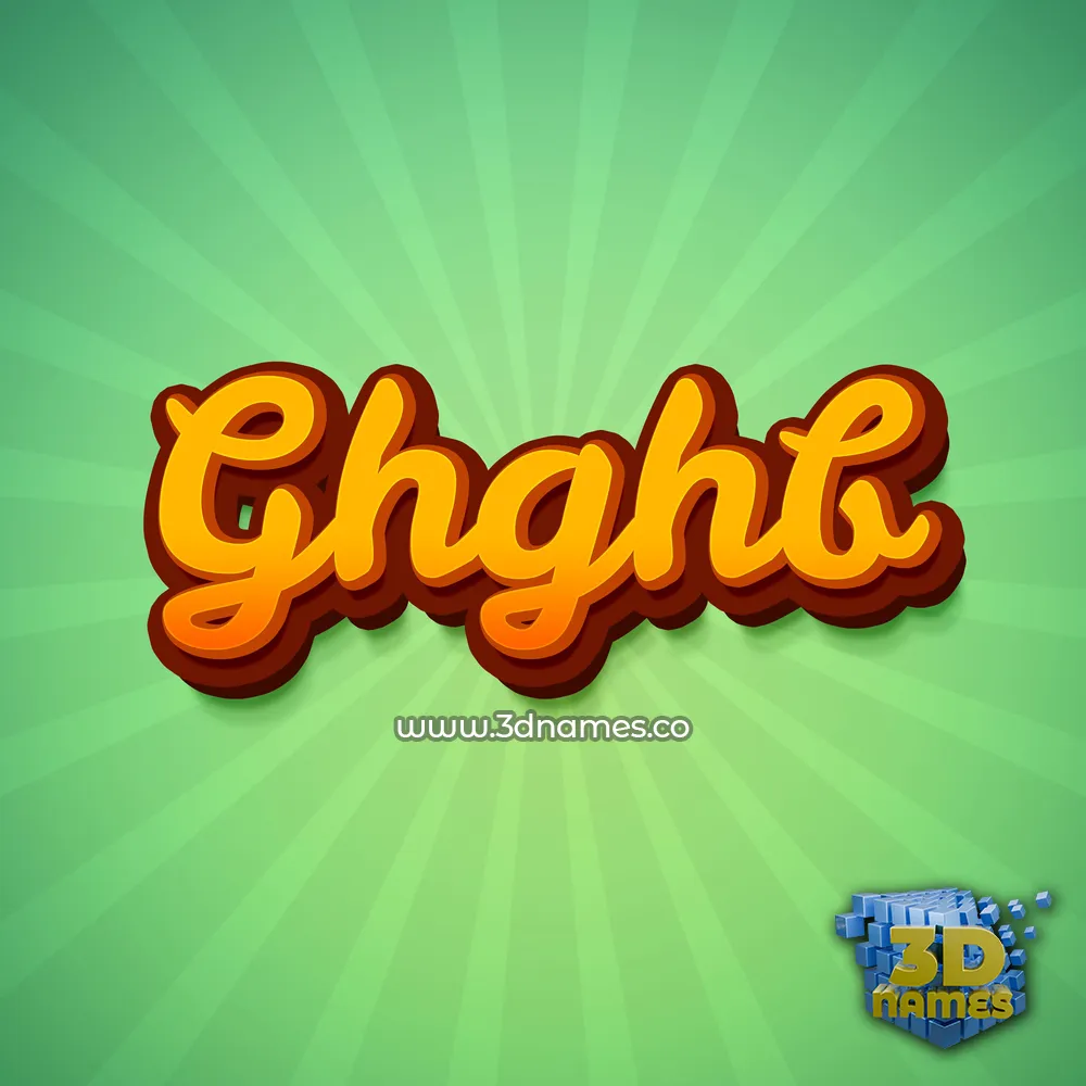 ghghb in Green Rays style - 3D name wallpaper
