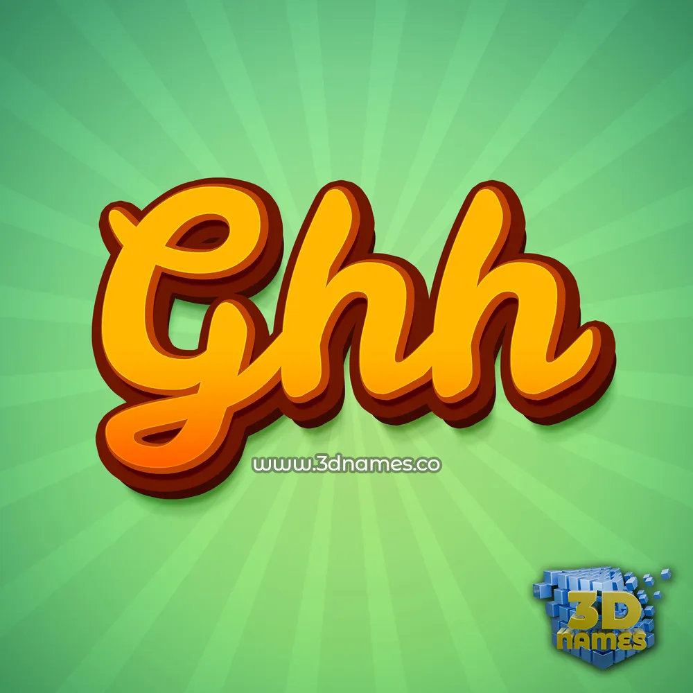 ghh in Green Rays style - 3D name wallpaper