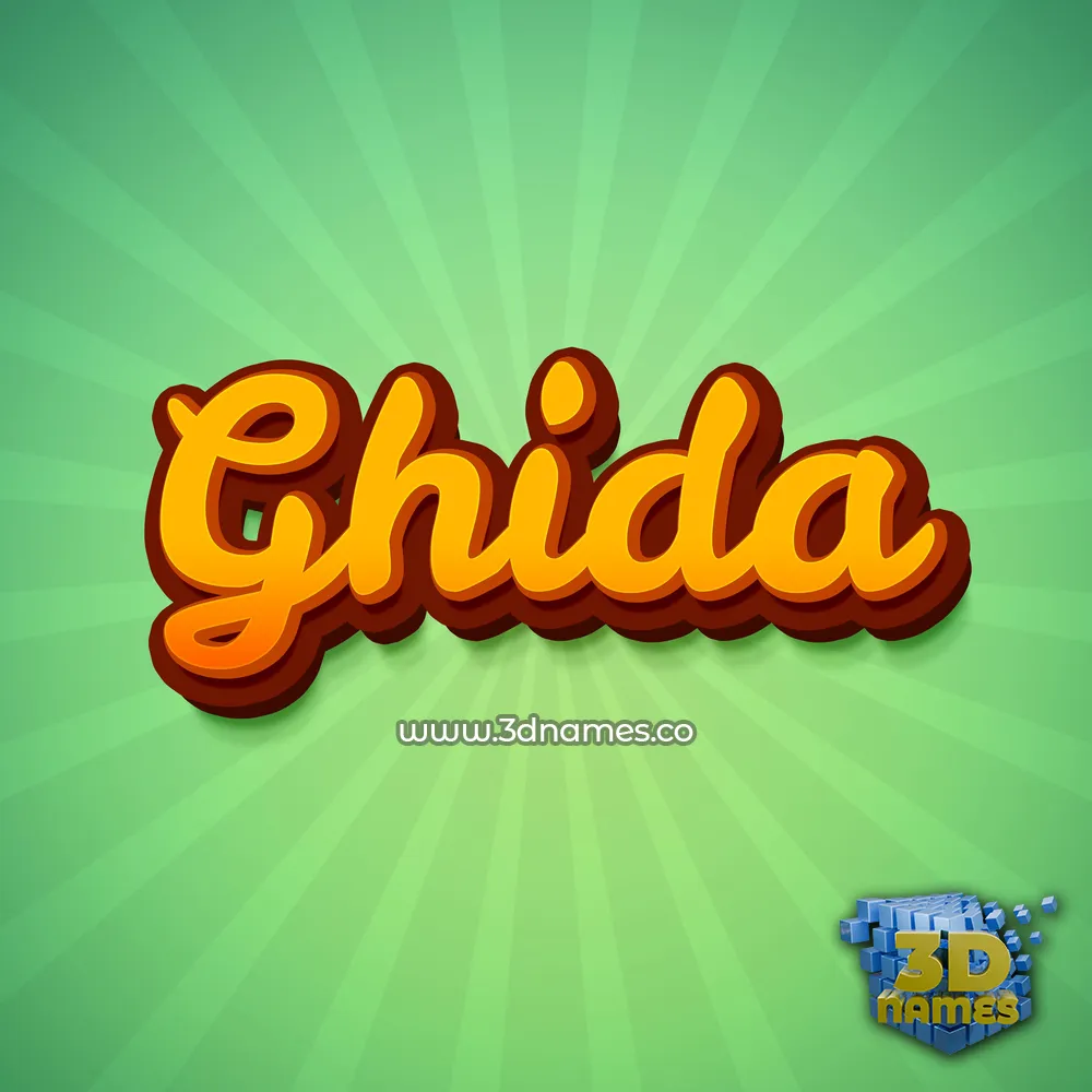 ghida in Green Rays style - 3D name wallpaper
