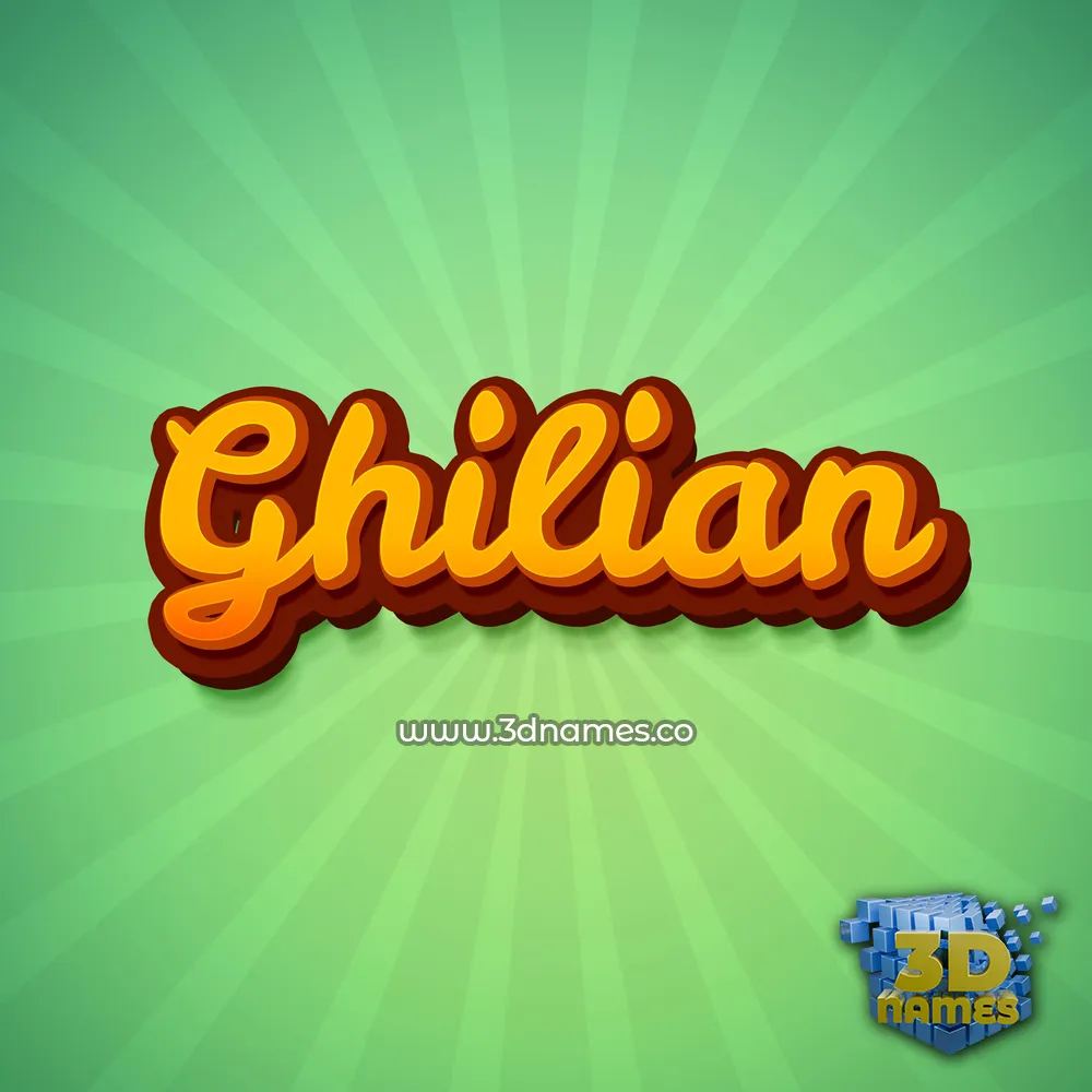 ghilian in Green Rays style - 3D name wallpaper