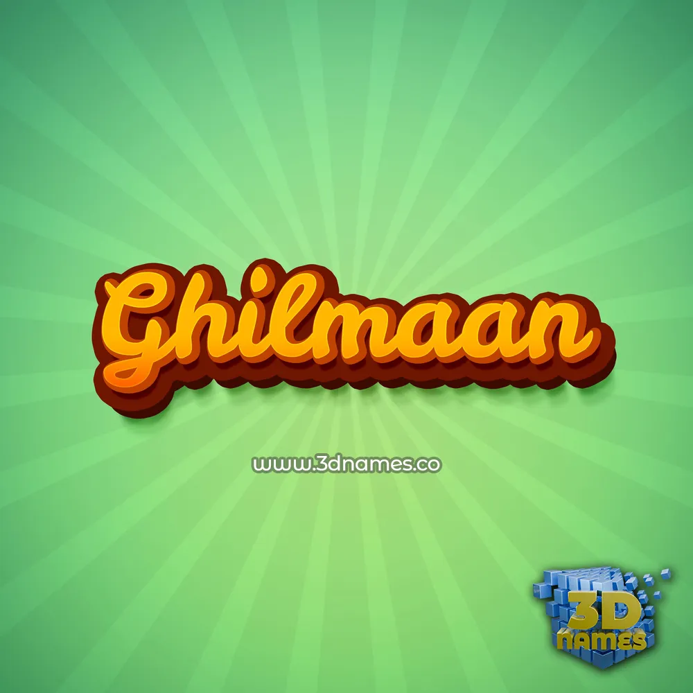 ghilmaan in Green Rays style - 3D name wallpaper