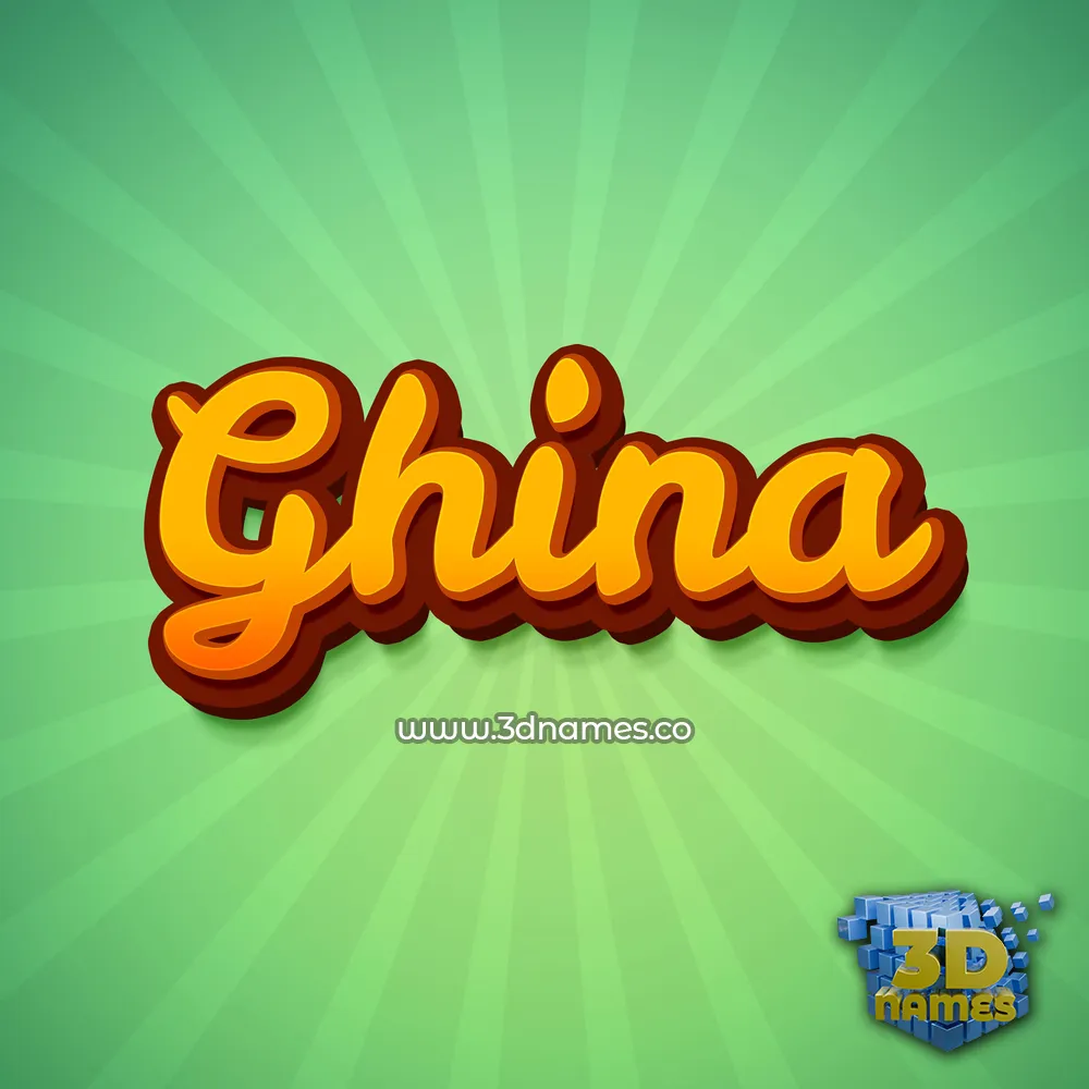 ghina in Green Rays style - 3D name wallpaper