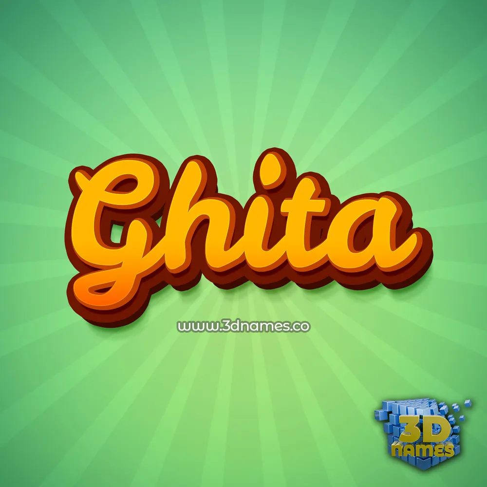 ghita in Green Rays style - 3D name wallpaper