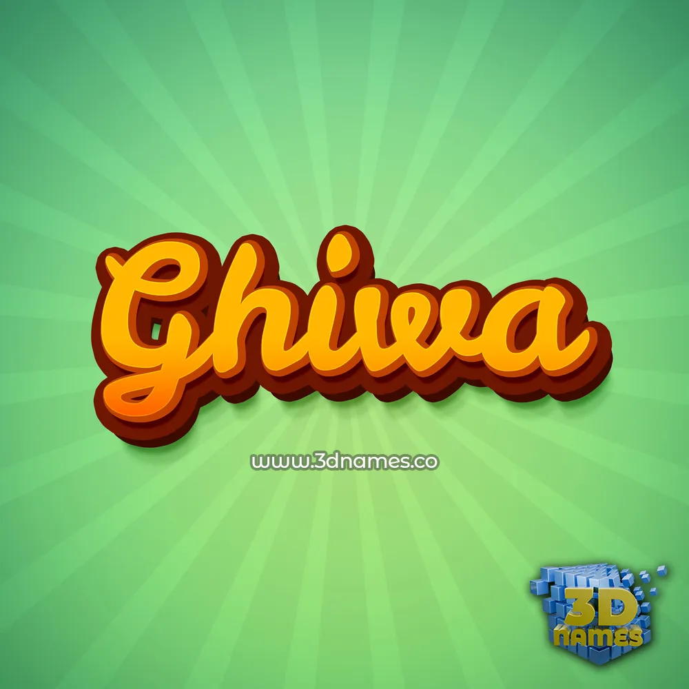 ghiwa in Green Rays style - 3D name wallpaper