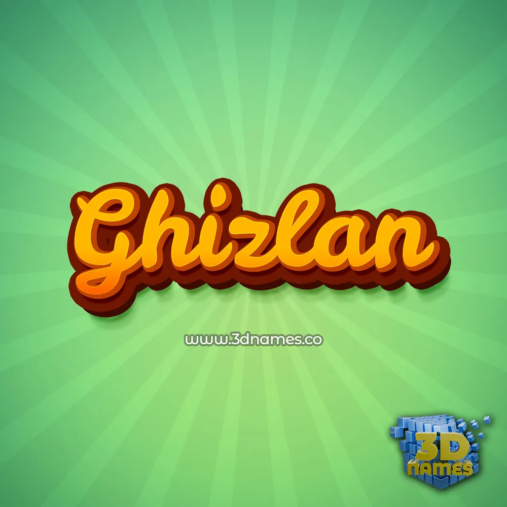 ghizlan in Green Rays style - 3D name wallpaper