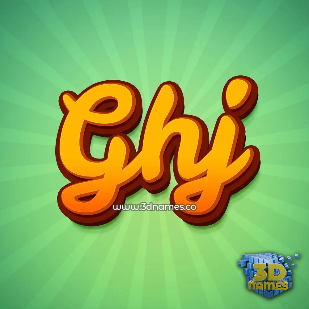 ghj in Green Rays style - 3D name wallpaper