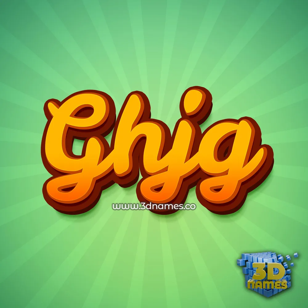 ghjg in Green Rays style - 3D name wallpaper