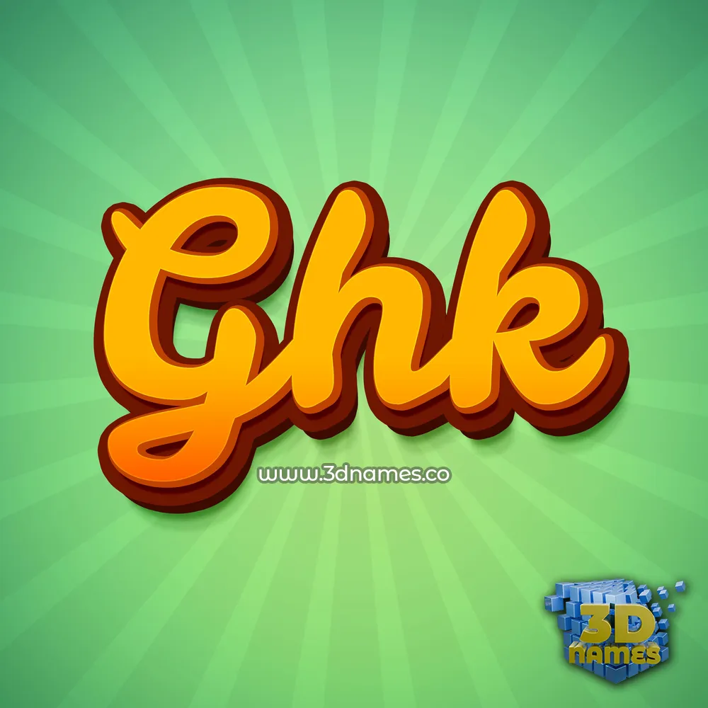 ghk in Green Rays style - 3D name wallpaper