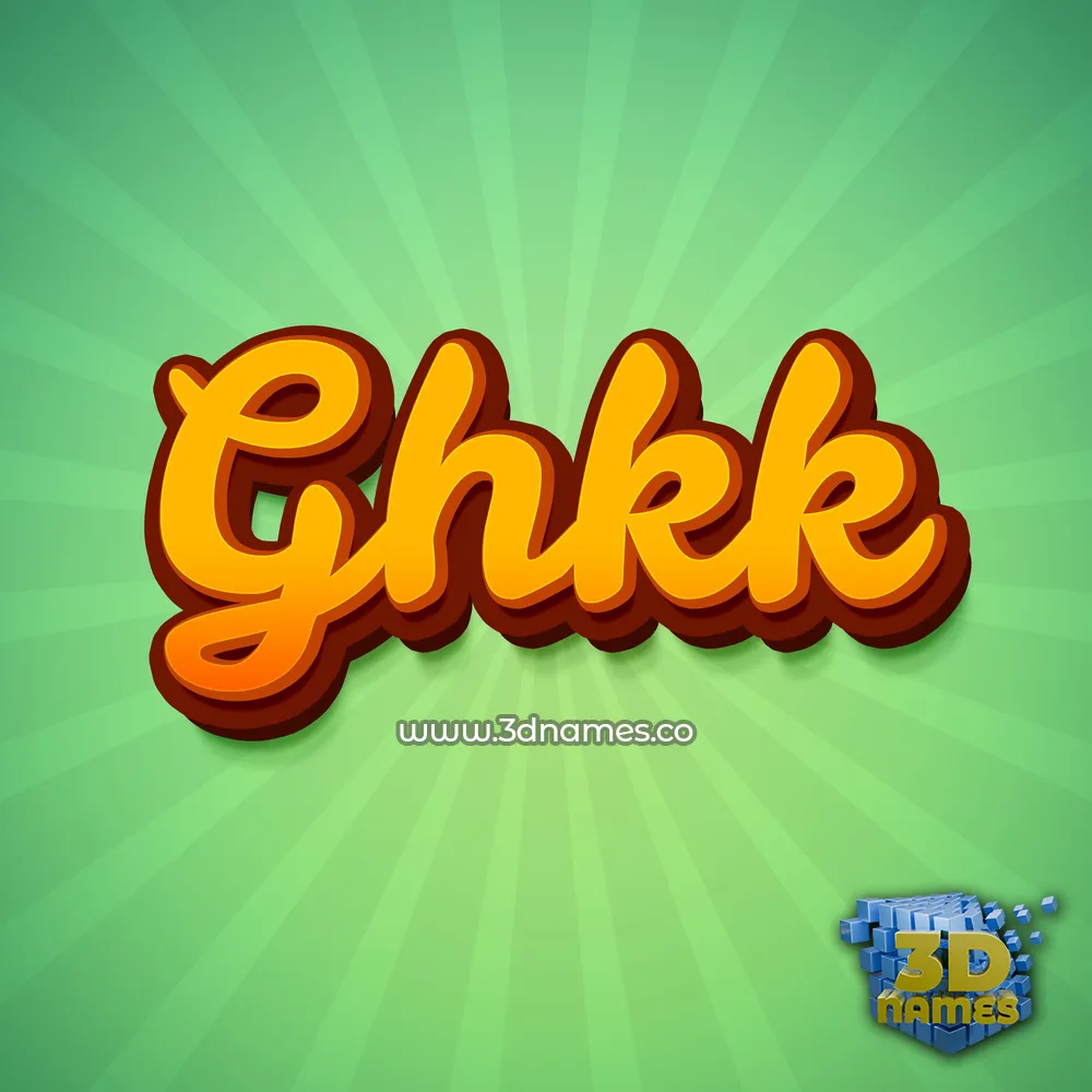 ghkk in Green Rays style - 3D name wallpaper