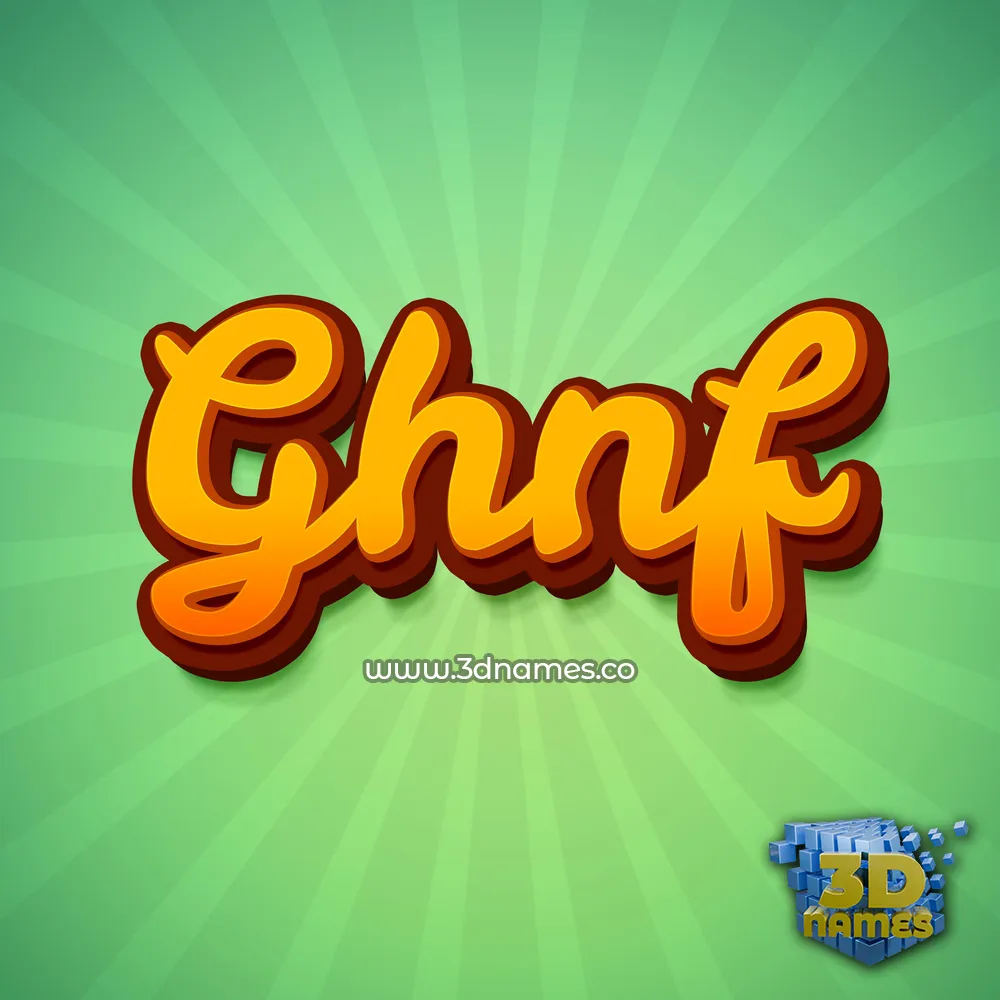 ghnf in Green Rays style - 3D name wallpaper