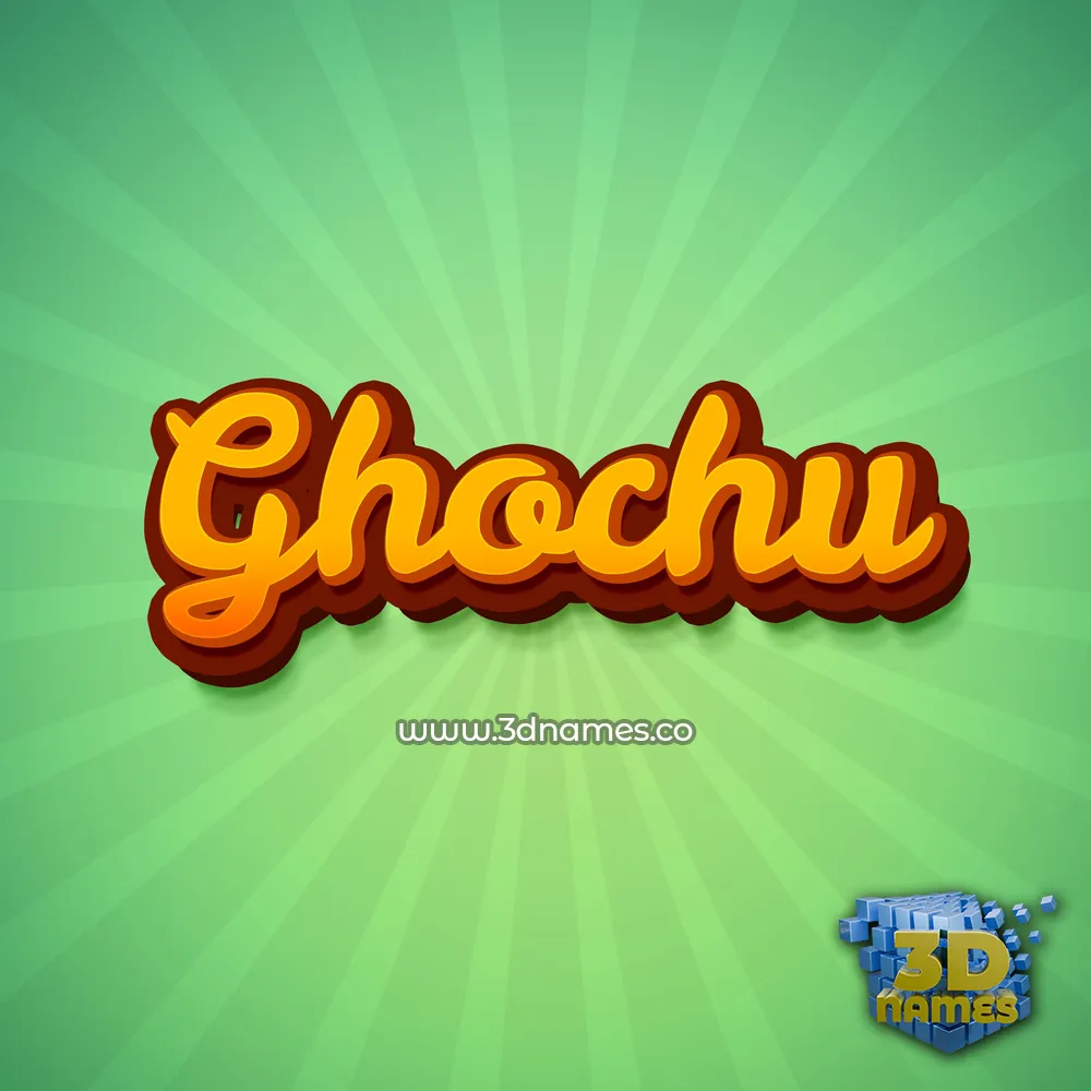 ghochu in Green Rays style - 3D name wallpaper