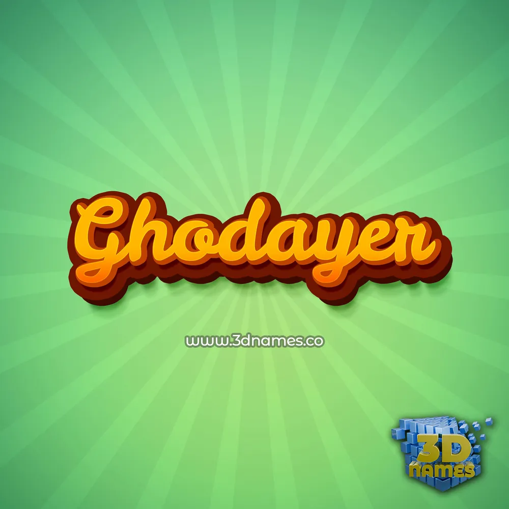 ghodayer in Green Rays style - 3D name wallpaper