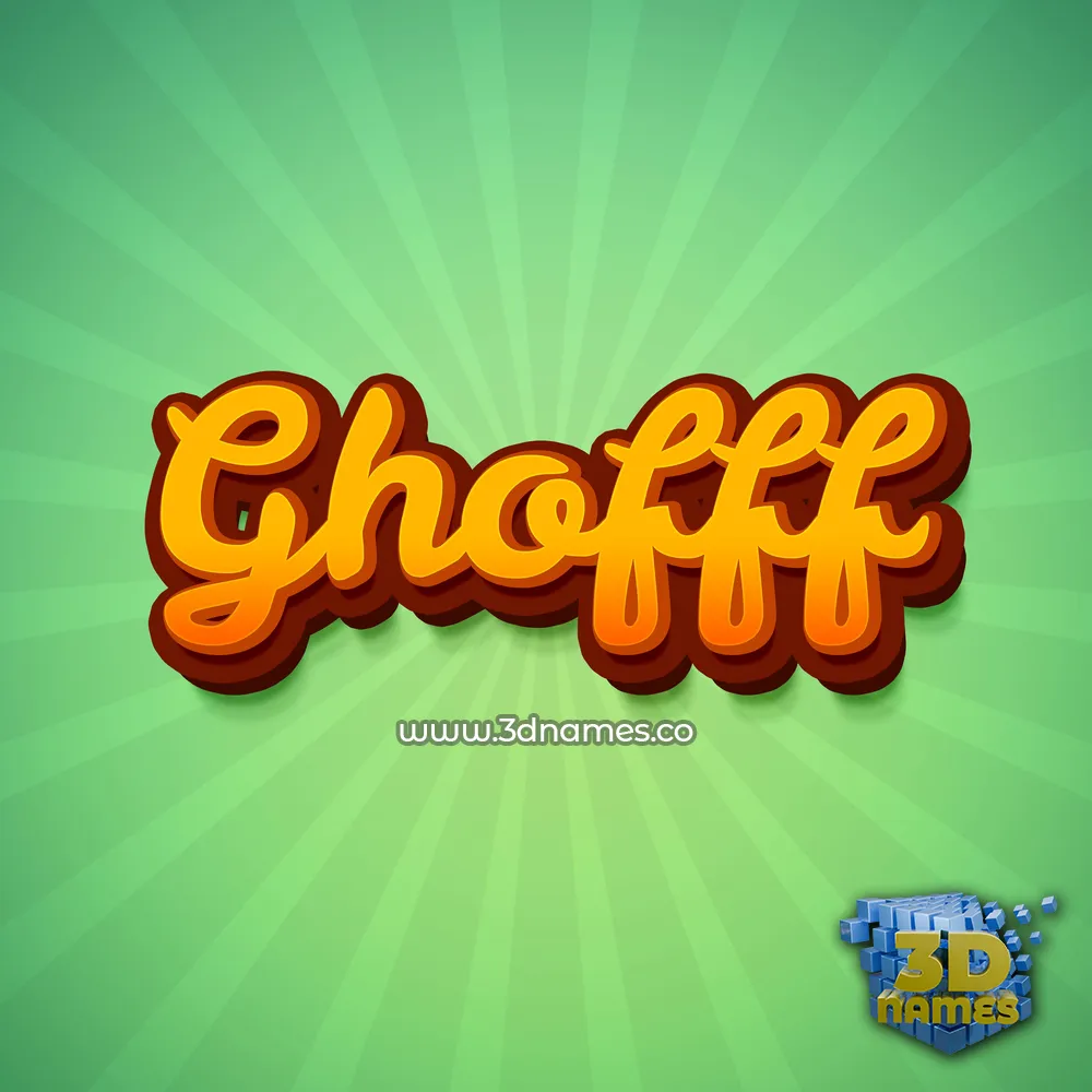 ghofff in Green Rays style - 3D name wallpaper