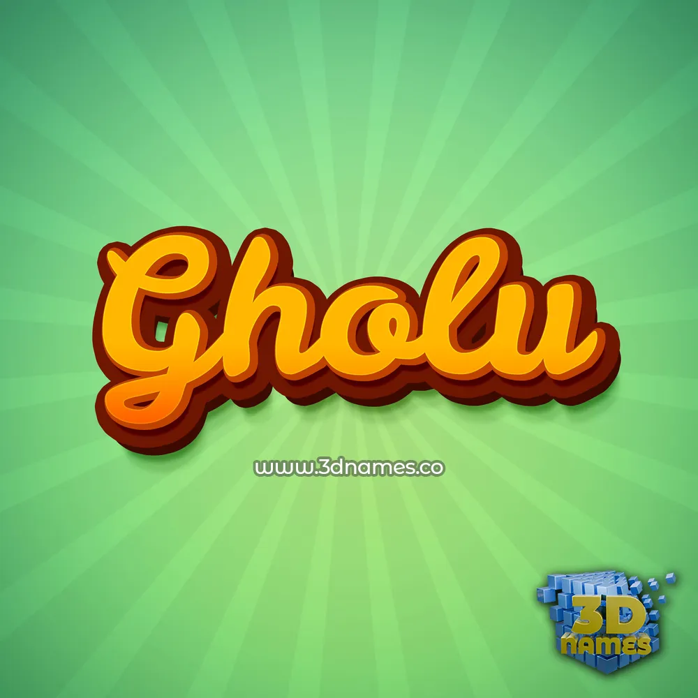 gholu in Green Rays style - 3D name wallpaper