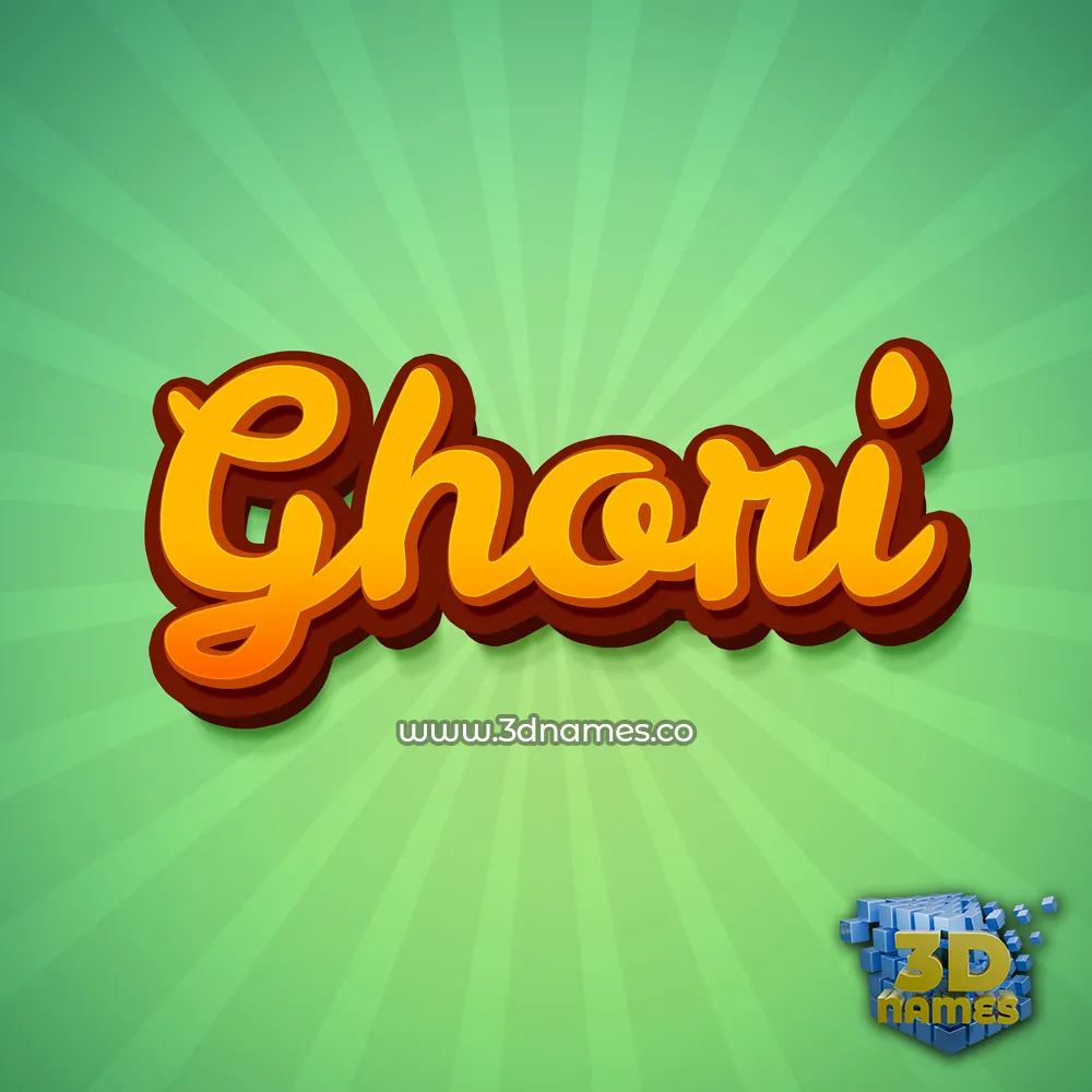 ghori in Green Rays style - 3D name wallpaper