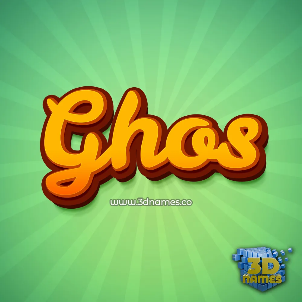 ghos in Green Rays style - 3D name wallpaper