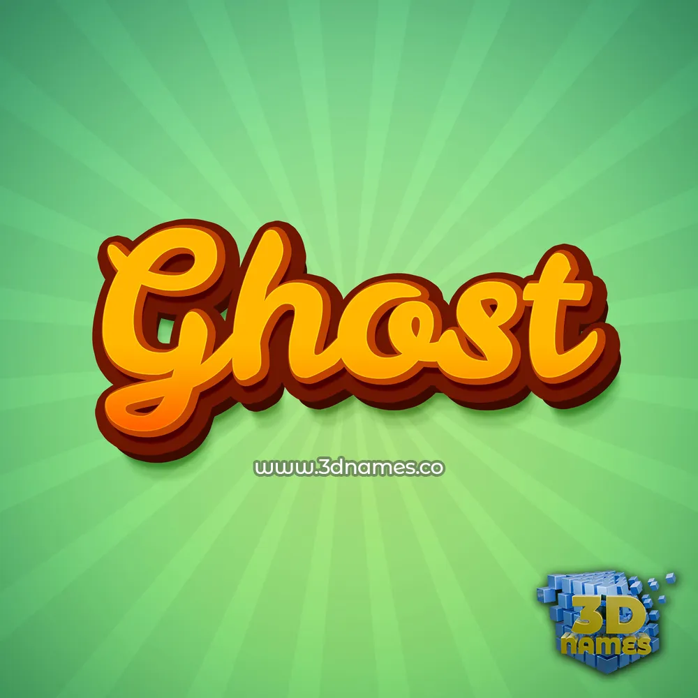 ghost in Green Rays style - 3D name wallpaper