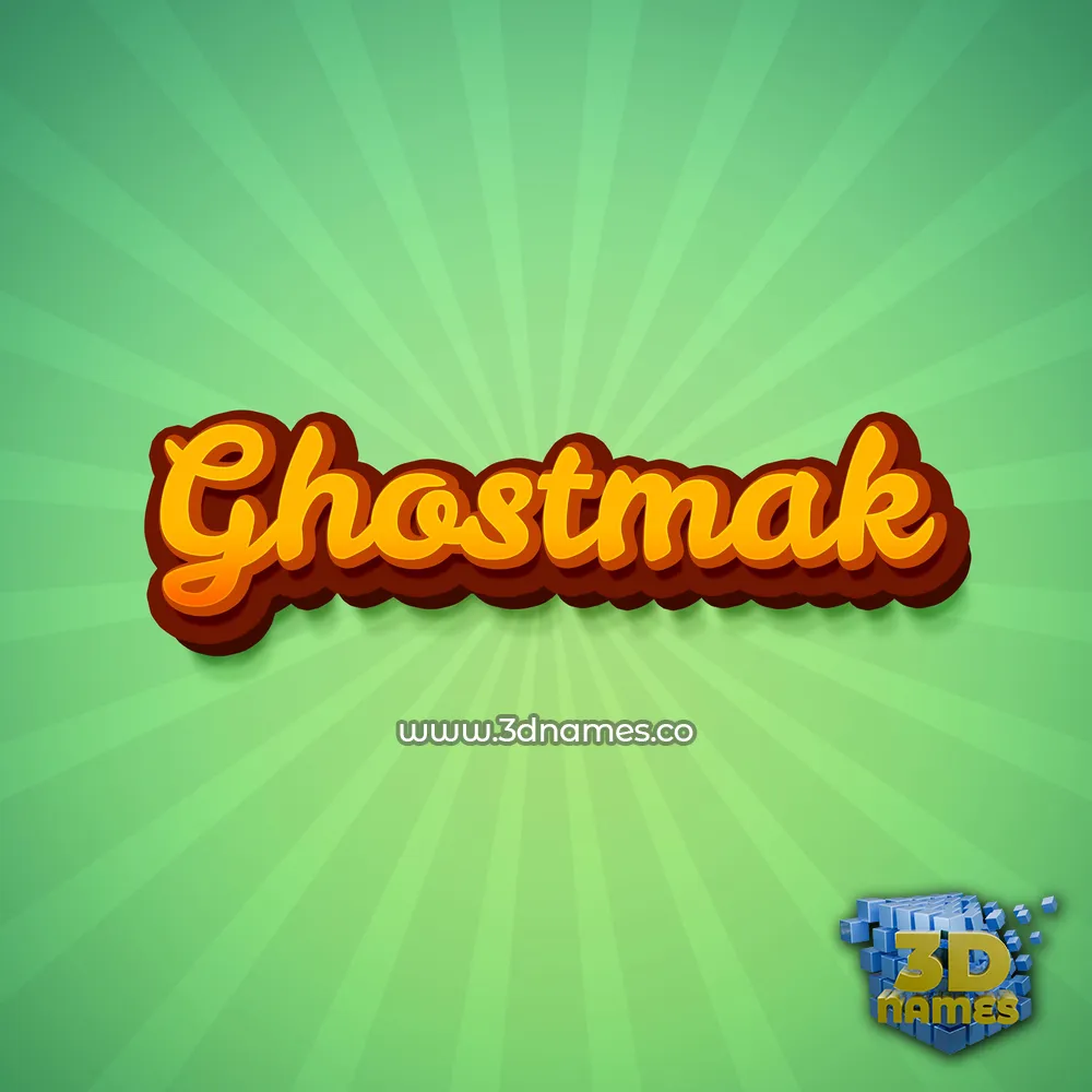 ghostmak in Green Rays style - 3D name wallpaper