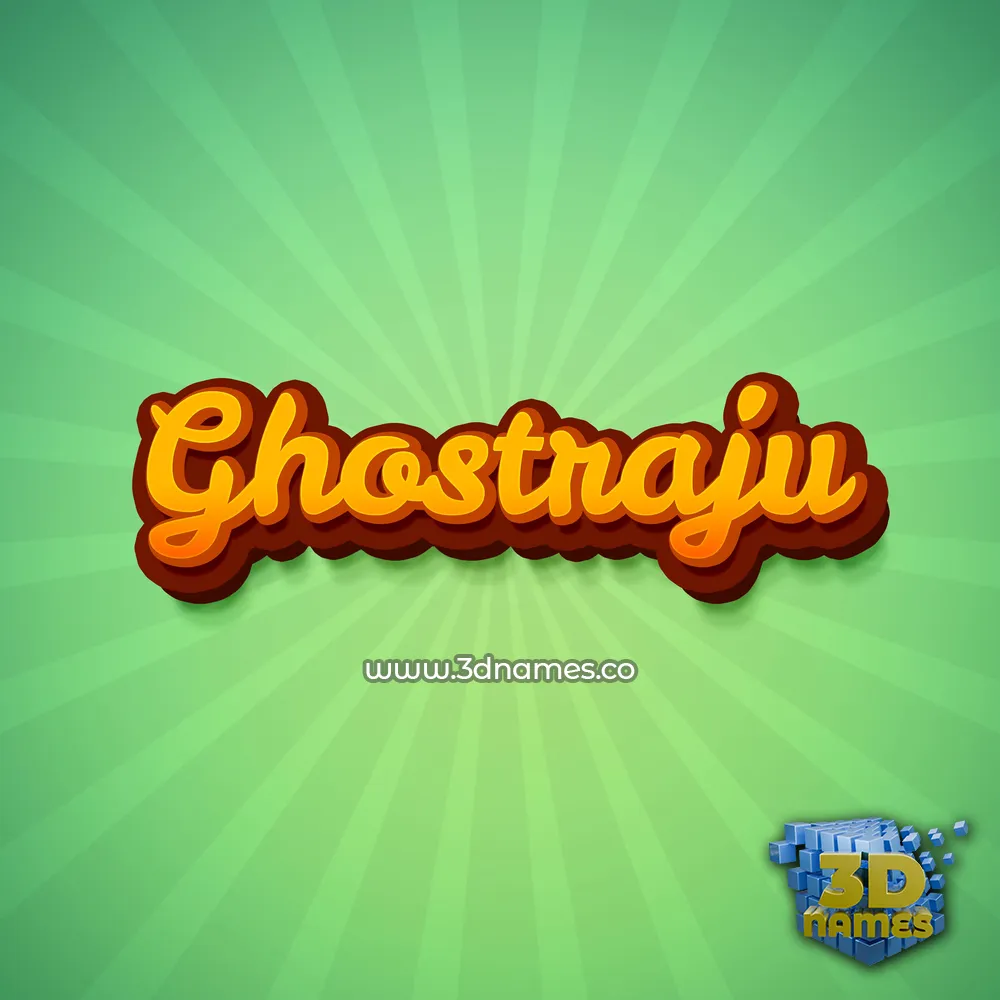 ghostraju in Green Rays style - 3D name wallpaper