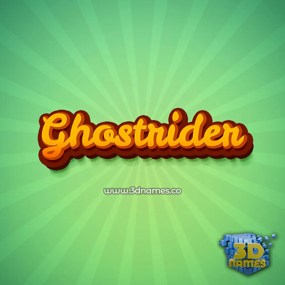 ghostrider in Green Rays style - 3D name wallpaper