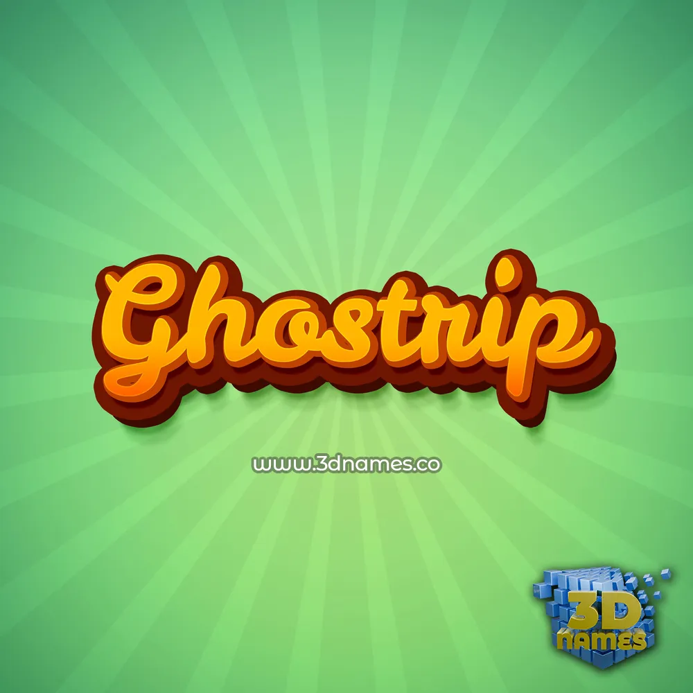 ghostrip in Green Rays style - 3D name wallpaper