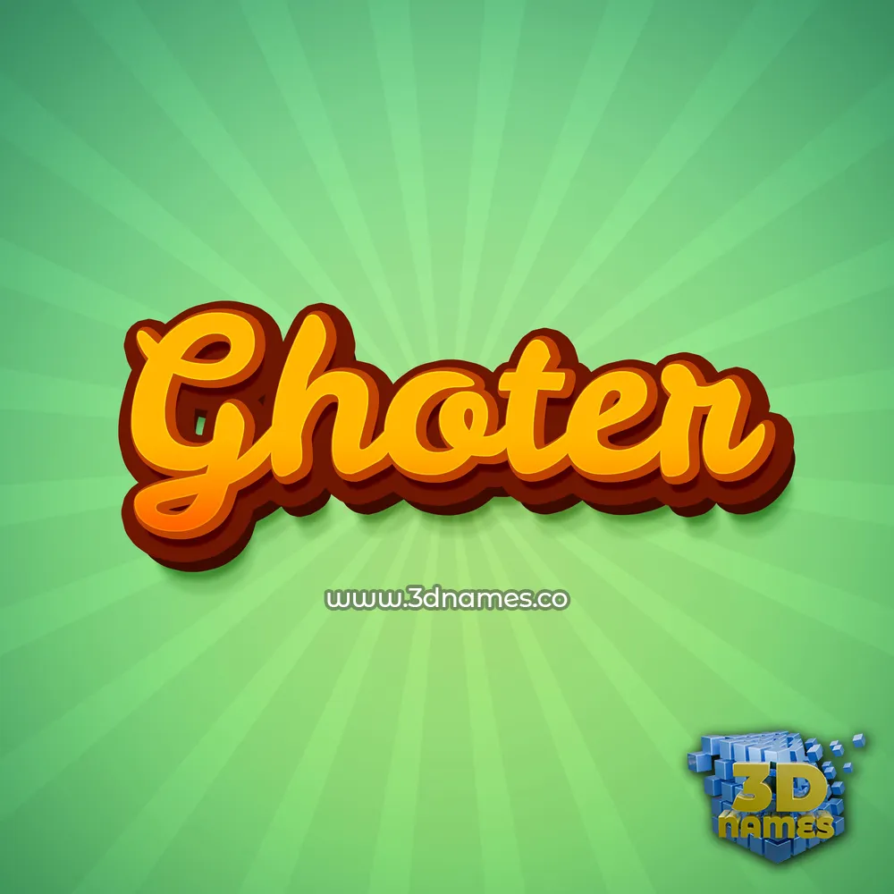 ghoter in Green Rays style - 3D name wallpaper