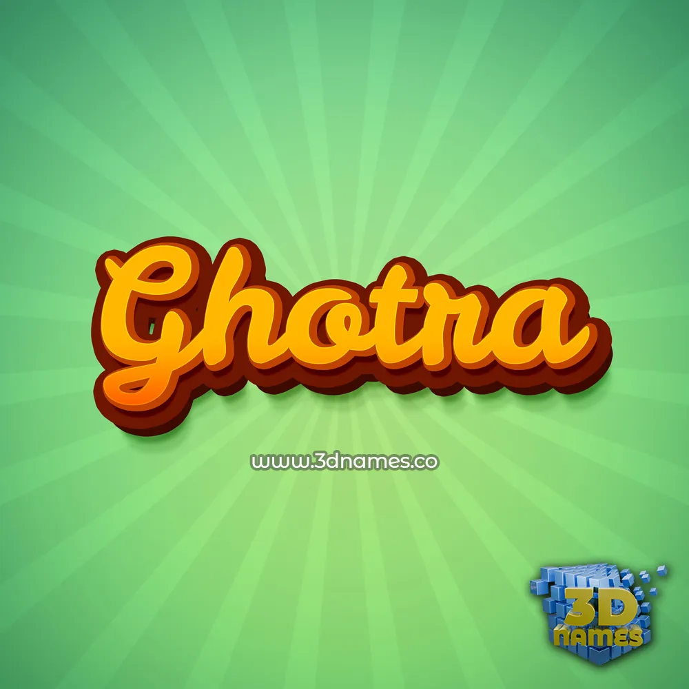 ghotra in Green Rays style - 3D name wallpaper