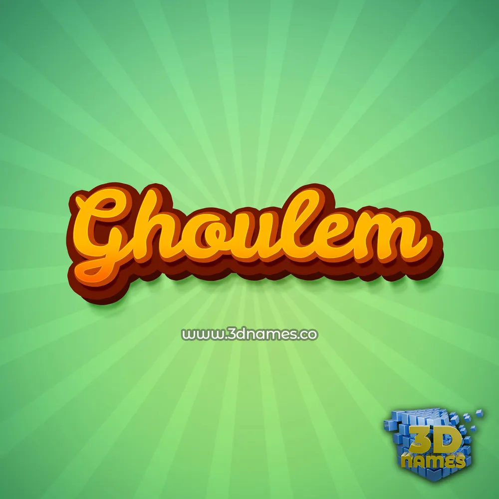 ghoulem in Green Rays style - 3D name wallpaper